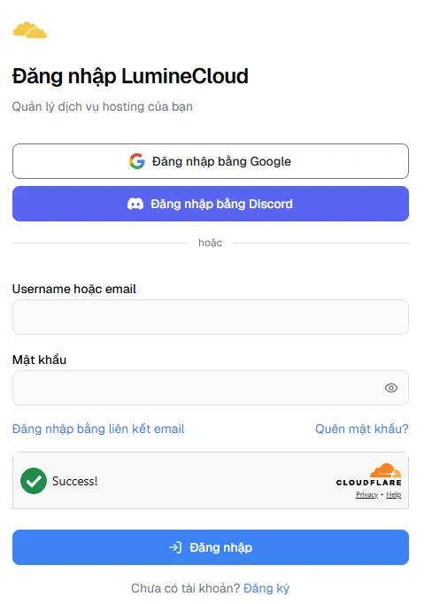 Đăng nhập bằng Google và Discord